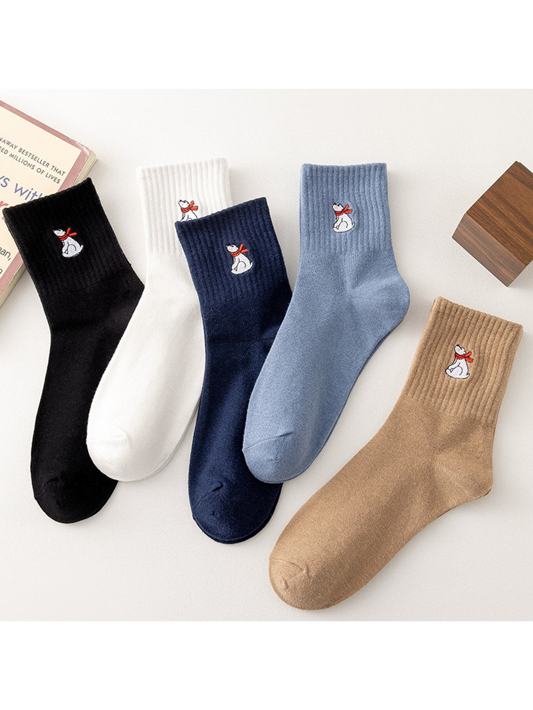 Rufia - Cute Animal Motif Everyday Crew Socks