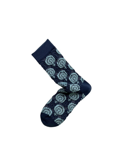 Rufia - Vintage Embroidered Mid-Calf Socks – Unique & Comfy