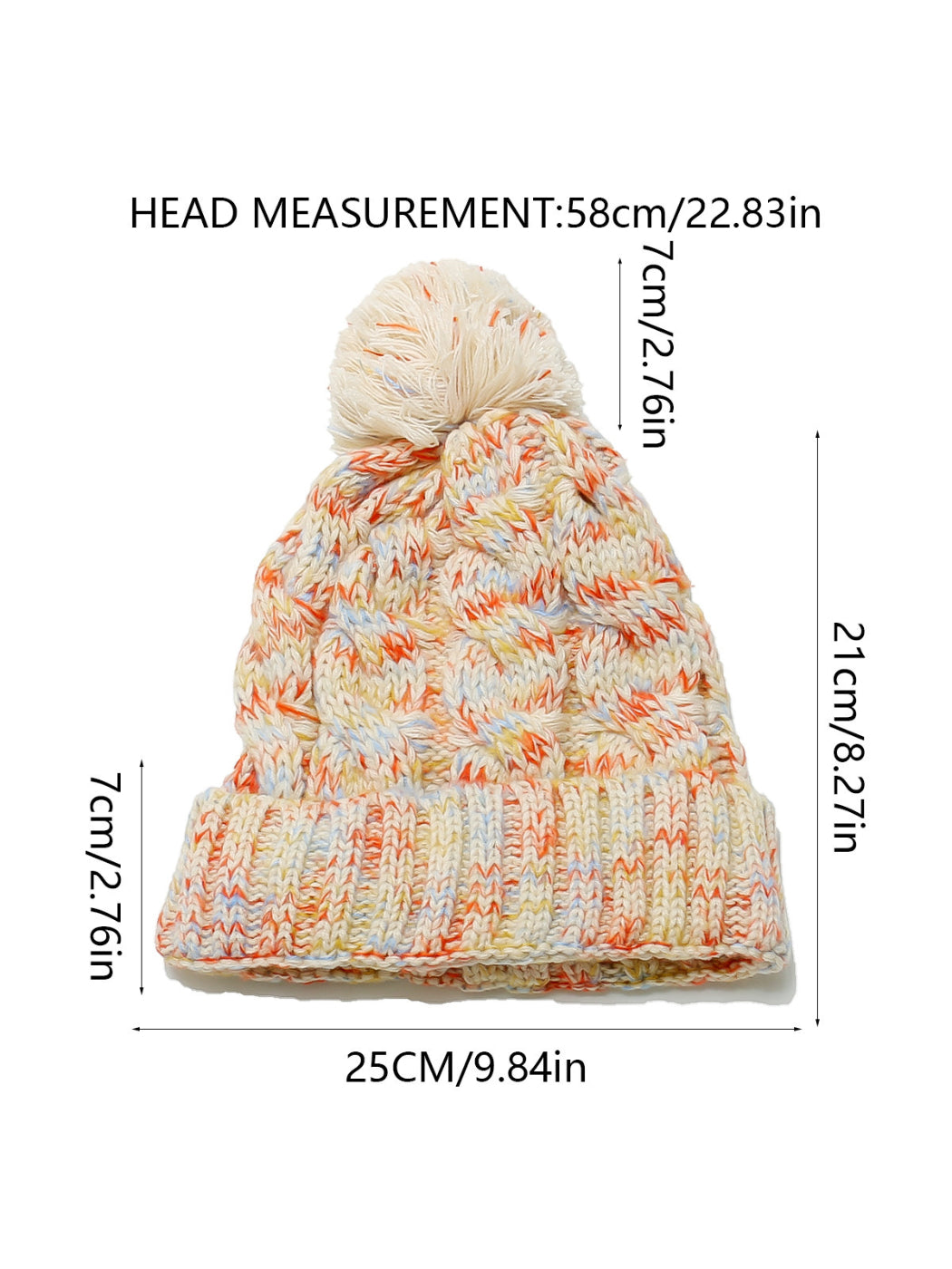 Haila Colorful Knit Pom Pom Beanie