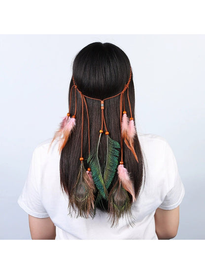 Hairish - Boho Accent Feather String Hair Headpiece