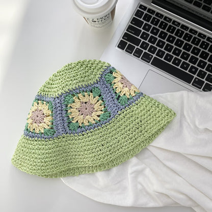 Haila - Floral Pattern Straw Sun Hat
