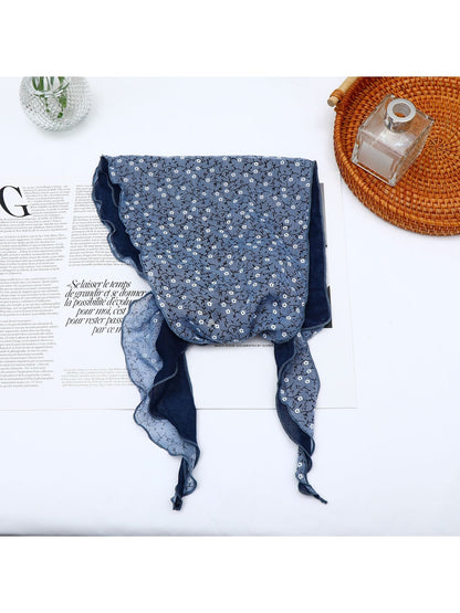 Scarvii - Floral Printed Plant Motif Triangle Bandana