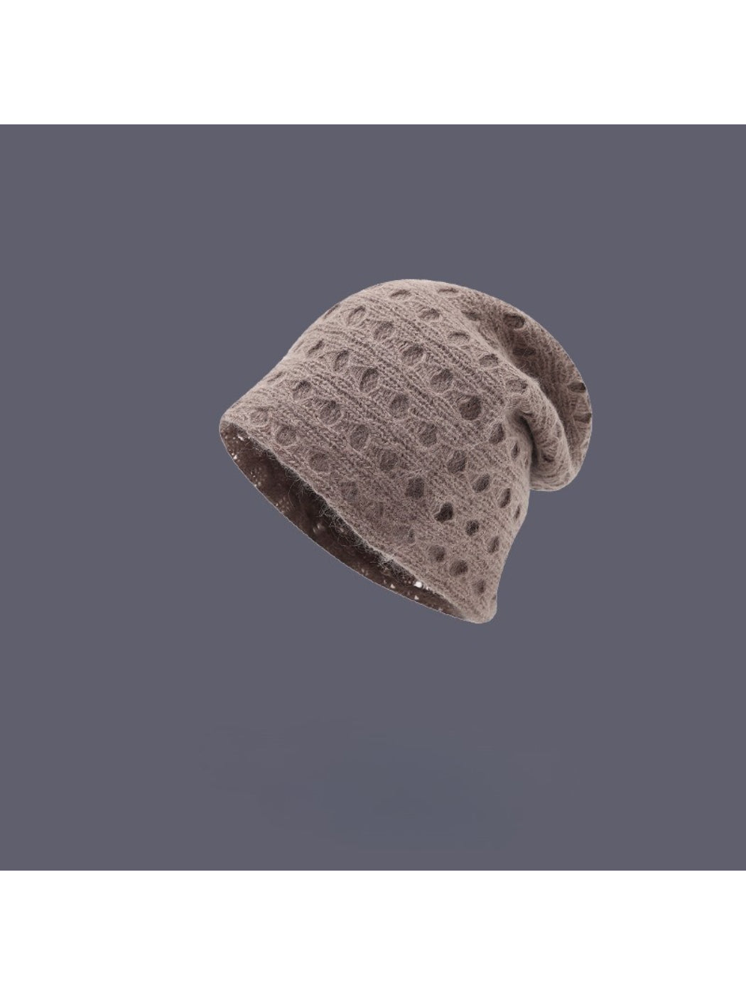 Haila Cozy Textured Slouch Beanie showing knit texture