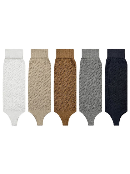 Cozyra - Solid Openwork Stirrup Leg Warmers