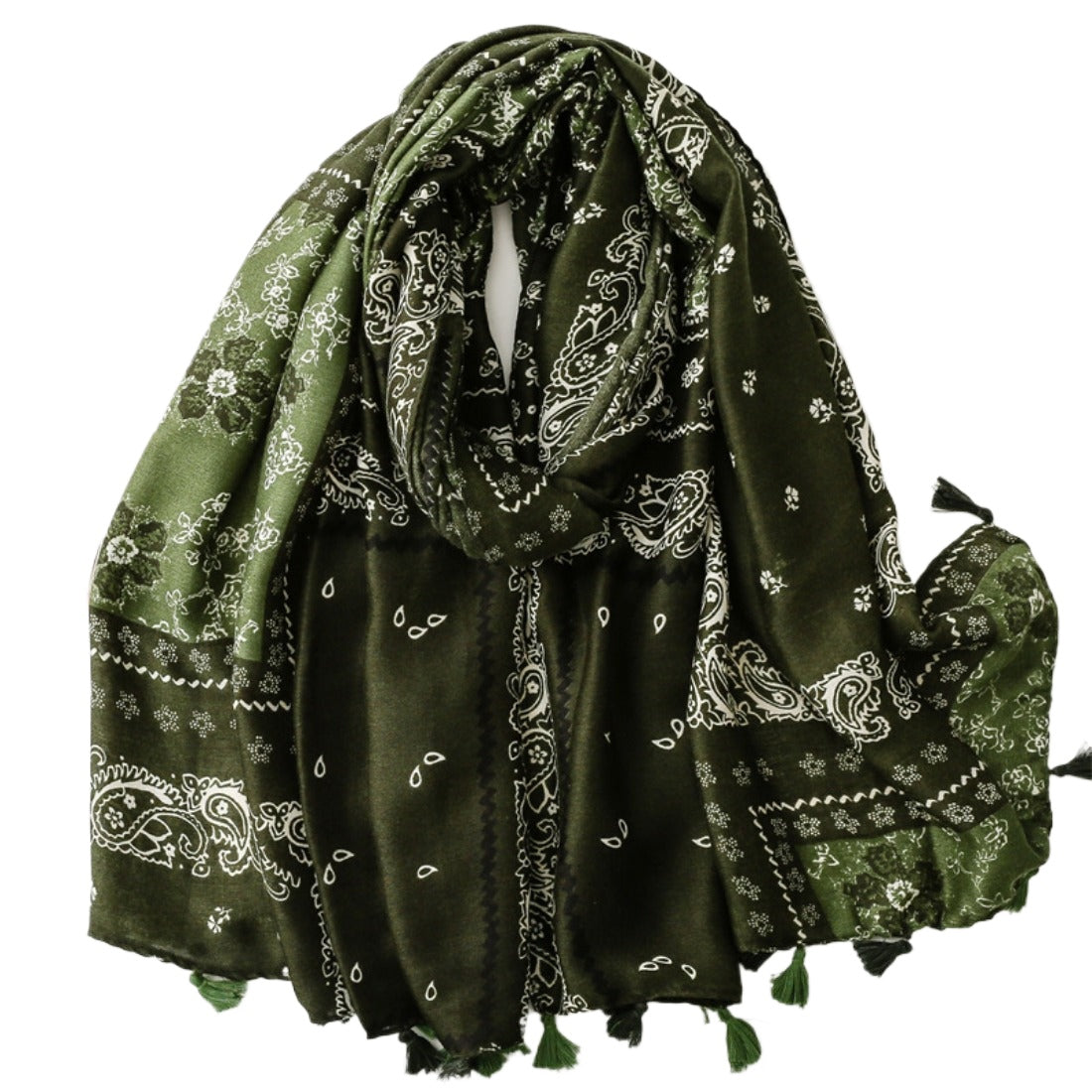 Scarvii - Paisley Pattern Fringed Scarf