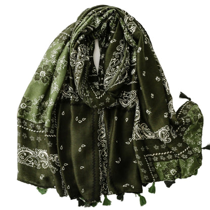 Scarvii - Paisley Pattern Fringed Scarf