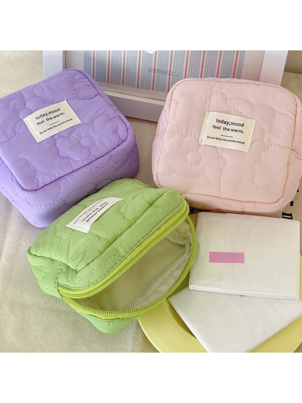 Open view of Cosbai cosmetic bag showing spacious interior and