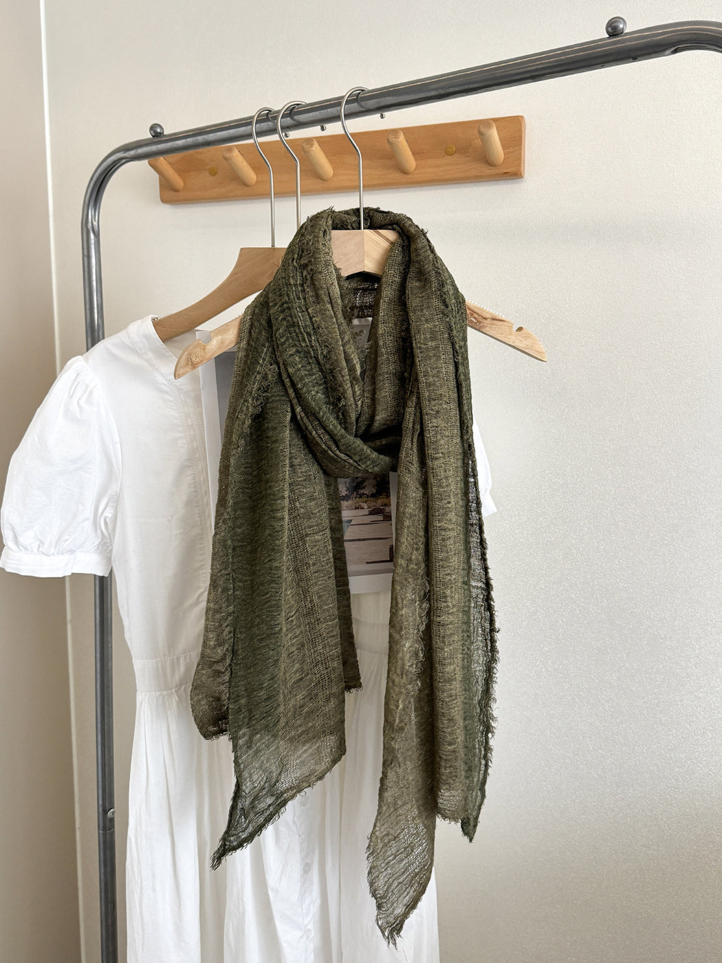 Scarvii - Fringe Edge Woven Long Scarf