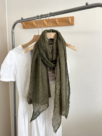 Scarvii - Fringe Edge Woven Long Scarf