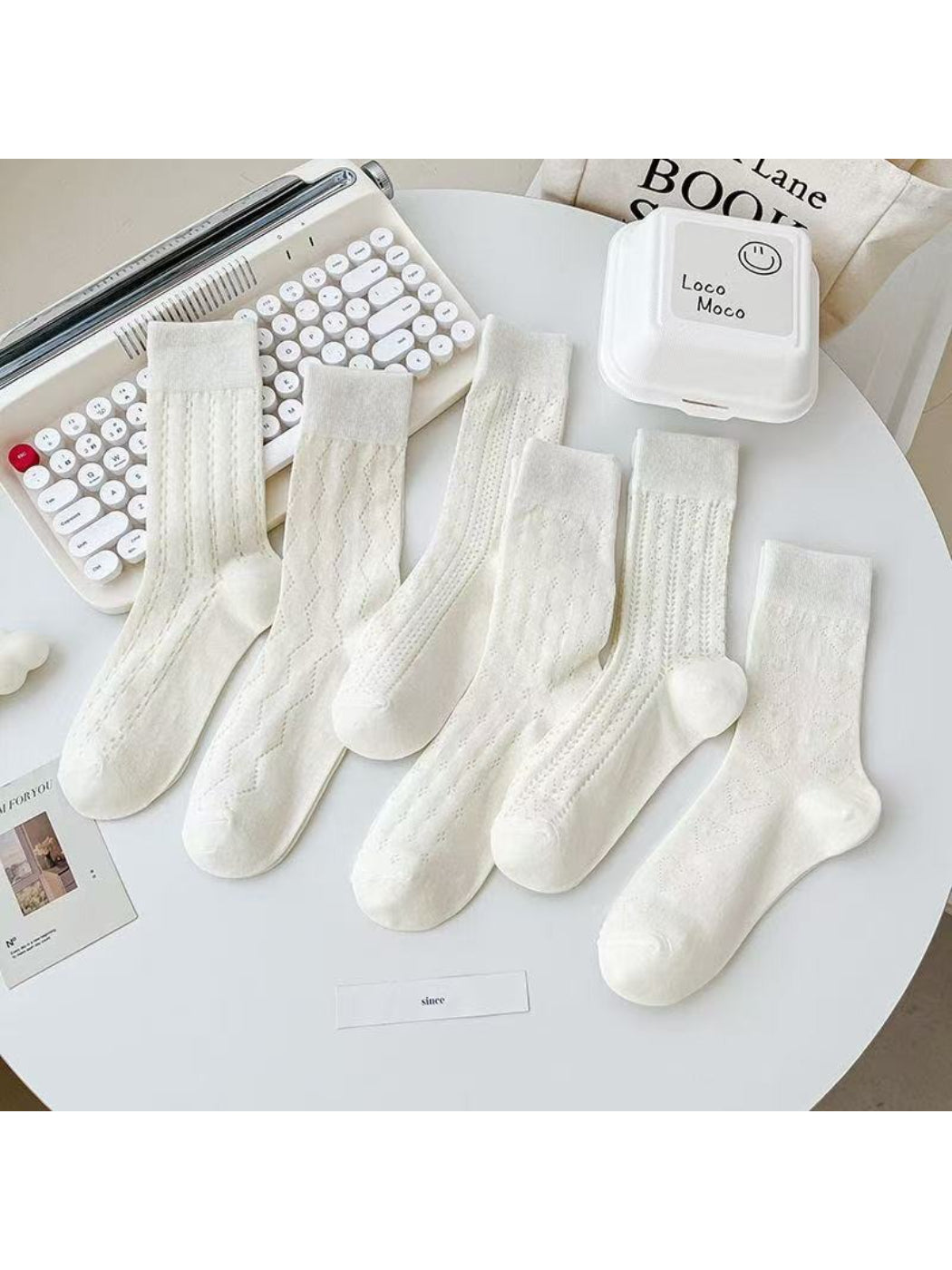 Rufia - Textured Rib Knit Crew Socks product image 2