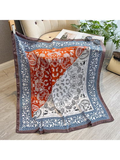 Scarvii - Paisley Panel Border Square Scarf