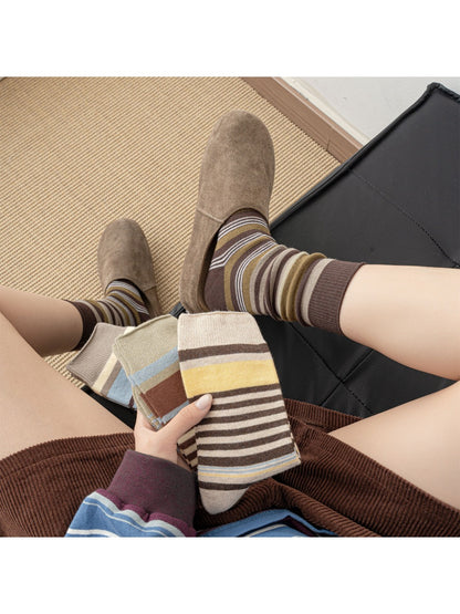 Rufia – Vintage Striped Mid-Calf Socks