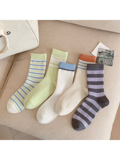 Rufia - Fresh Pastel Stripe Crew Socks