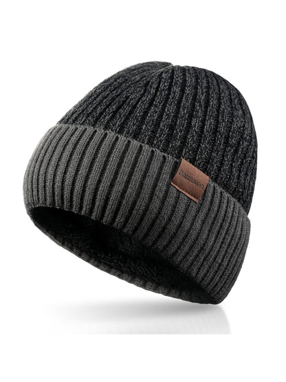 Haila - Foldable Brimless Round Crown Knit Beanie
