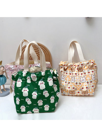 Close-up of Cosbai cartoon small tote bag fabric and print details