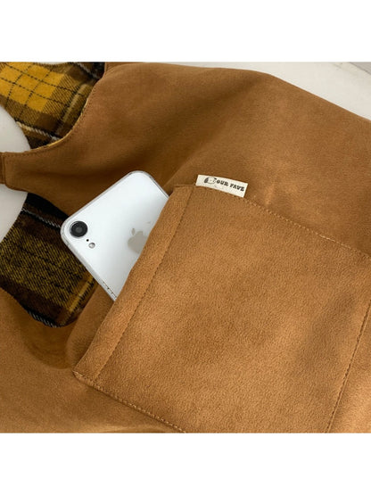 Cosbai – Reversible Plaid Tote Bag