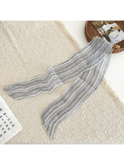 Scarvii - Plaid Sheer Skinny Scarf