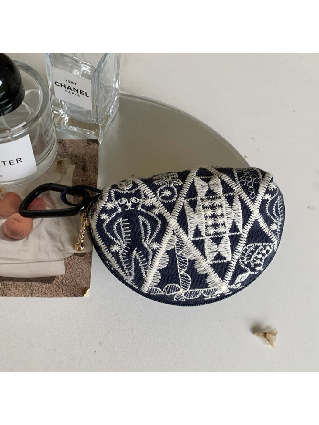 Cosbai - Embroidered Earphone Storage Pouch