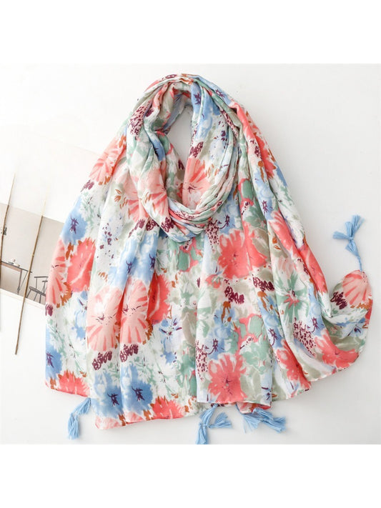 Scarvii - Soft Painterly Floral Pattern Scarf
