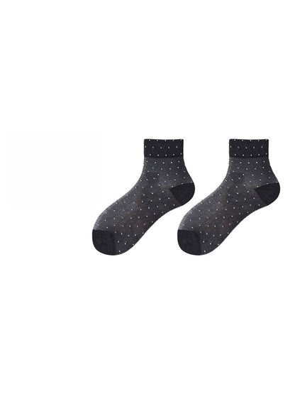 Rufia - Minimal Dot Pattern Muted Crew Socks