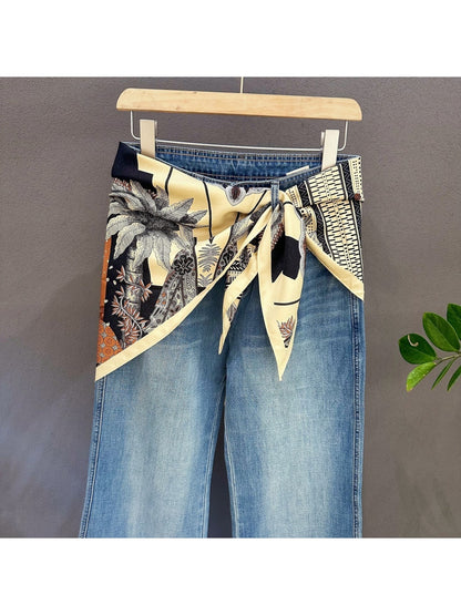 Scarvii - Tropical Palm Tree Print Triangle Bandana