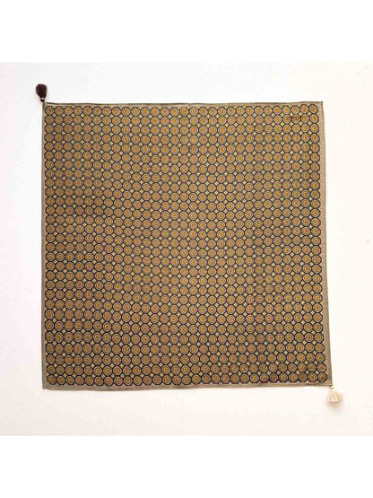 Scarvii - Bright Circular Pattern Tassel Square Scarf