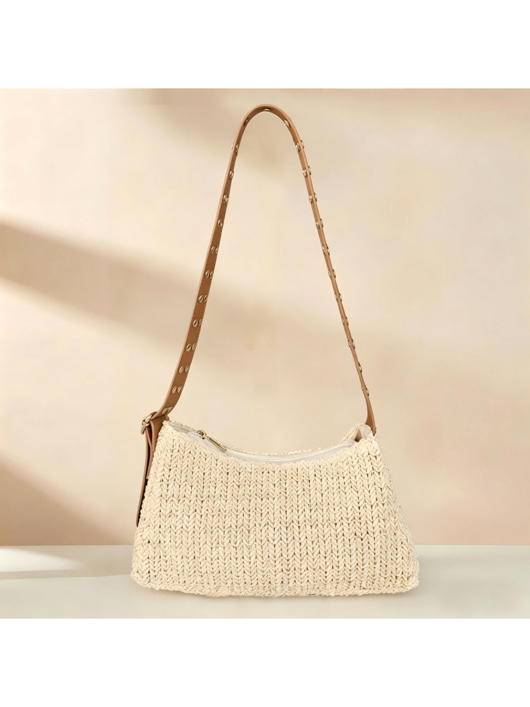 Cosbai - Studded Strap Crochet Shoulder Bag - image 1
