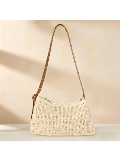 Cosbai - Studded Strap Crochet Shoulder Bag - image 1