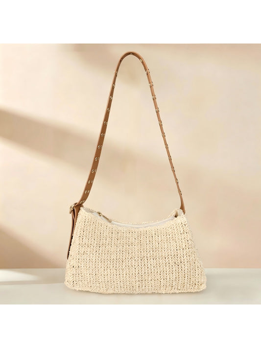 Cosbai - Studded Strap Crochet Shoulder Bag - image 1