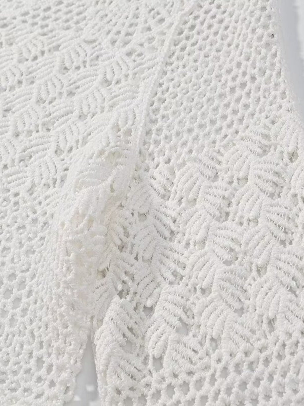 Crosa - Hollow Knitted Round Neck Long-Sleeve Top Sweater