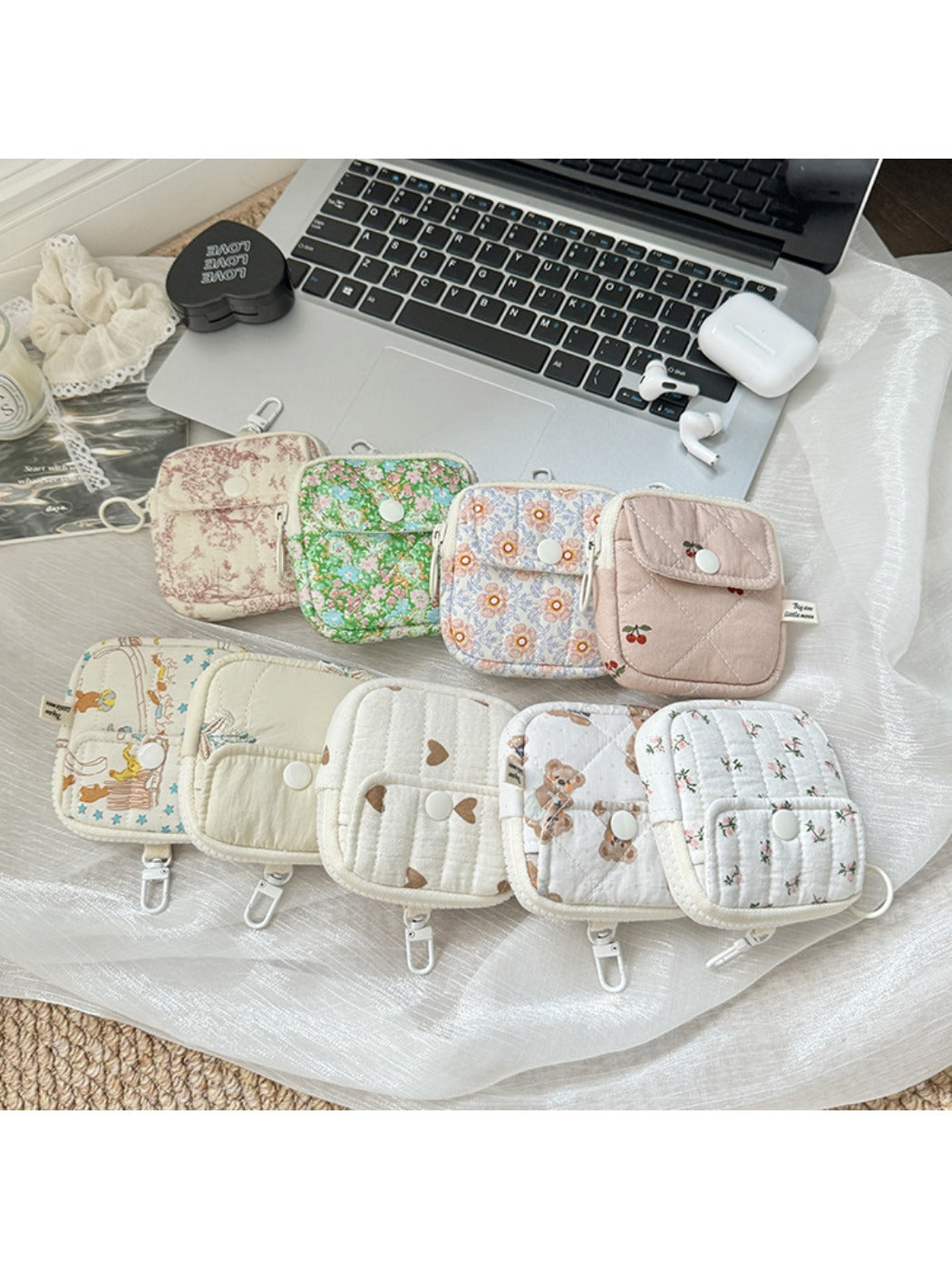Cosbai Floral Print Mini Storage Pouch product photo 2