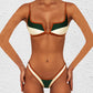 Secy - Two-Piece Swimsuit with Sexy Striped Color-Block Design