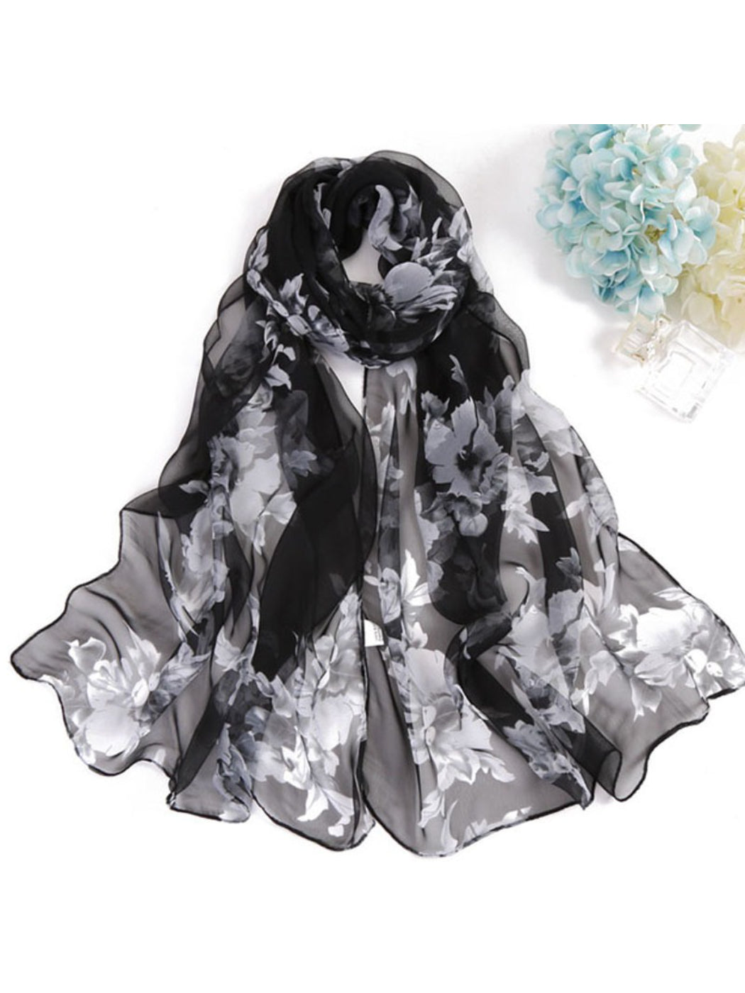 Scarvii - Soft Garden Floral Print Scarf