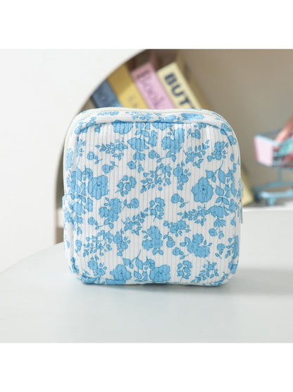 Cosbai - Floral Pattern Portable Zip Pouch