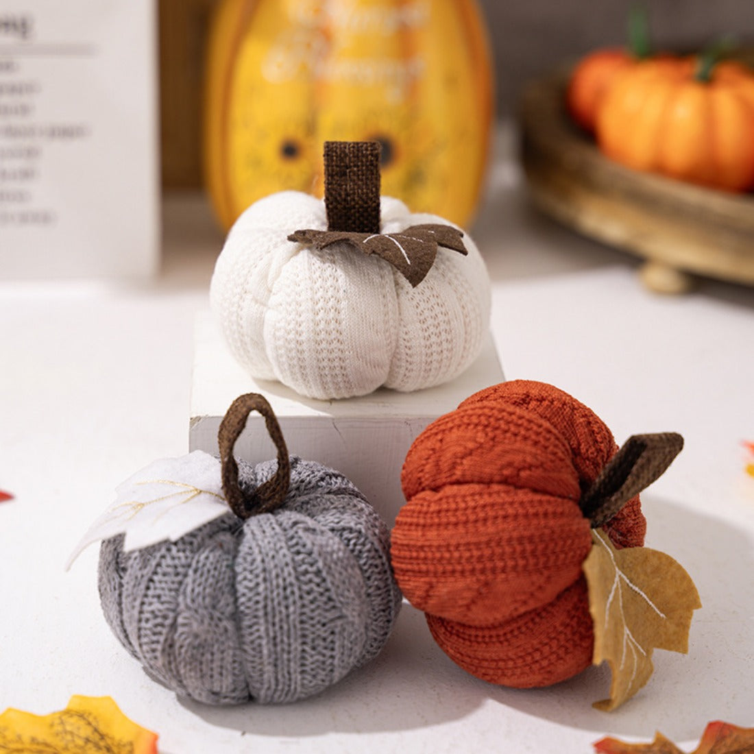 Hallo - Halloween Knitted Pumpkin Decoration