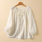 Crosa - Embroidered Artist Blouse – Minimalist Tied Detail