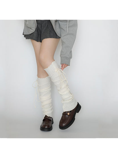 Cozyra - Y2K Ballet-Inspired Ribbed Leg Warmers