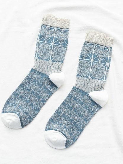 Rufia - Royal Style Crochet Mid-Calf Socks – Retro & Elegant