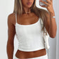 Vesty - Y2K White Cami Top Small - Stretchy Fit