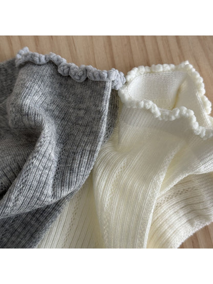 Rufia - Women's Ruffle Cuff Casual Mesh Socks