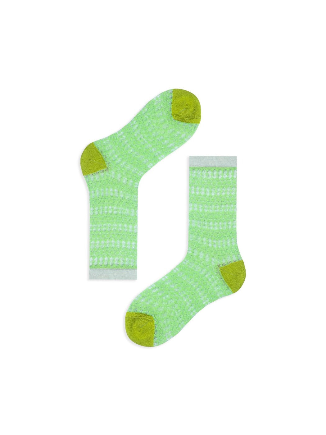 Rufia - Sheer Shell Mesh Colorblock Ankle Socks