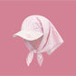 Close-up of Haila Floral Bonnet Cap showing detailed floral design