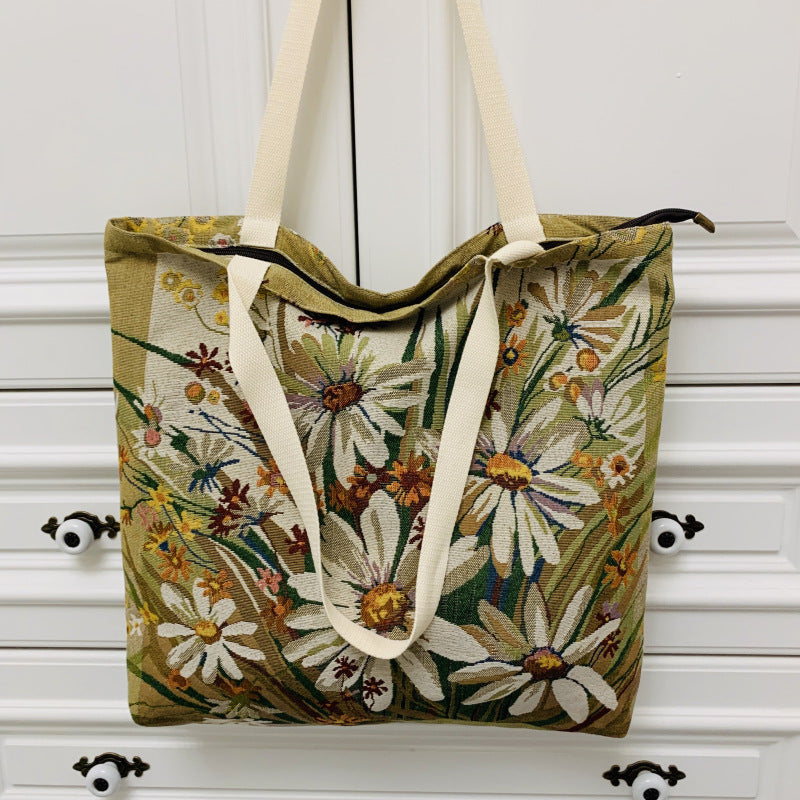 Floral Large Capacity Tote Bag