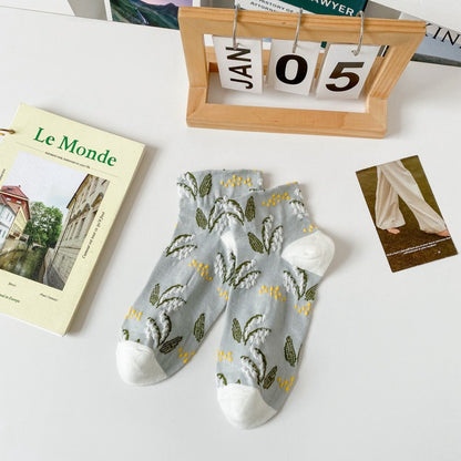 Rufia- Summer Floral Pattern Low-Cut Socks