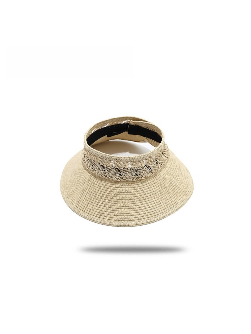 Haila - Wide Brim Hollow Crochet Visor Hat