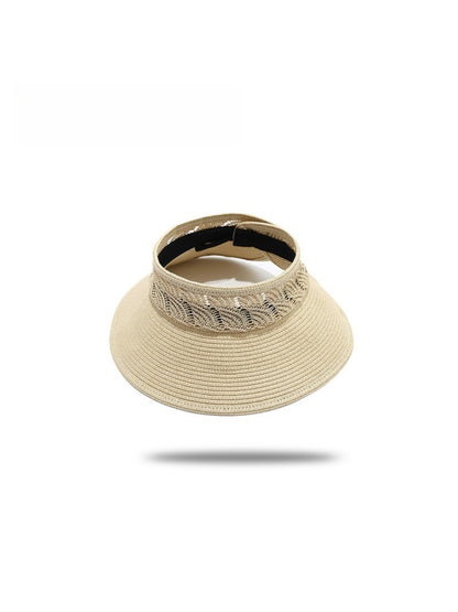 Haila - Wide Brim Hollow Crochet Visor Hat