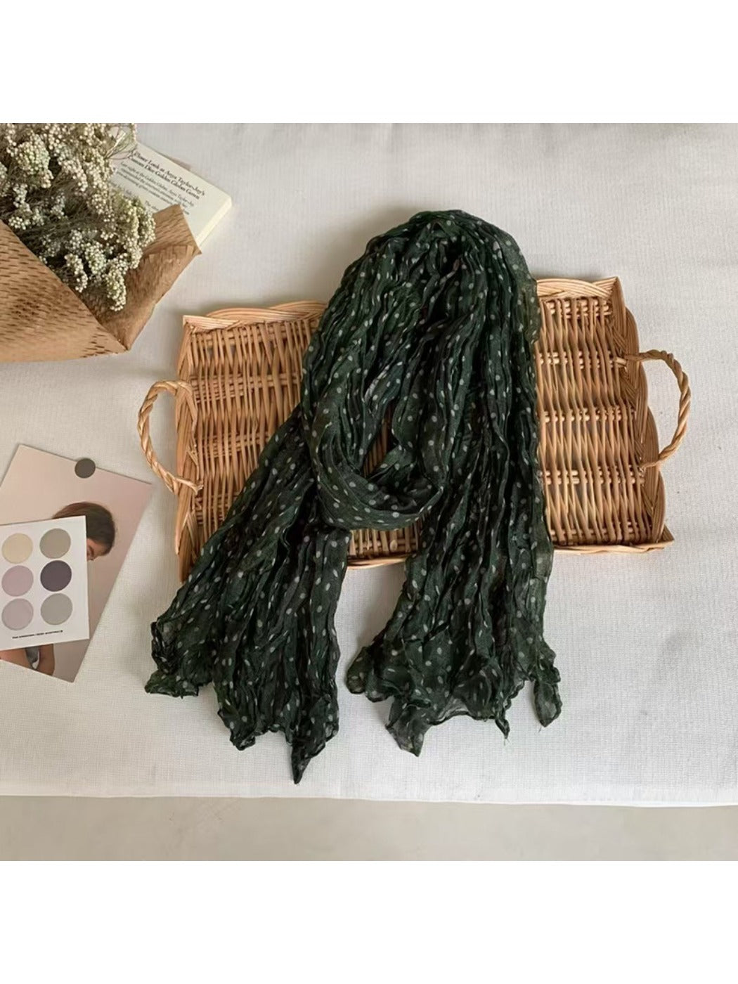Scarvii - Polka Dot Crinkled Scarf