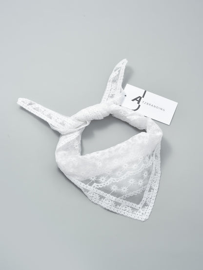White Lace Vintage Floral Headband