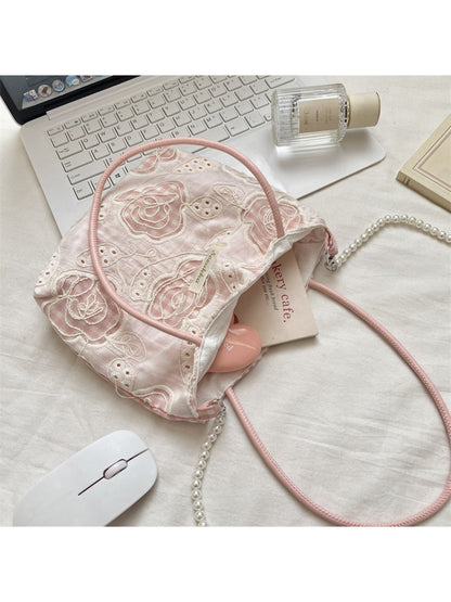 Cosbai - Embroidered Floral Mini Crossbody Bag