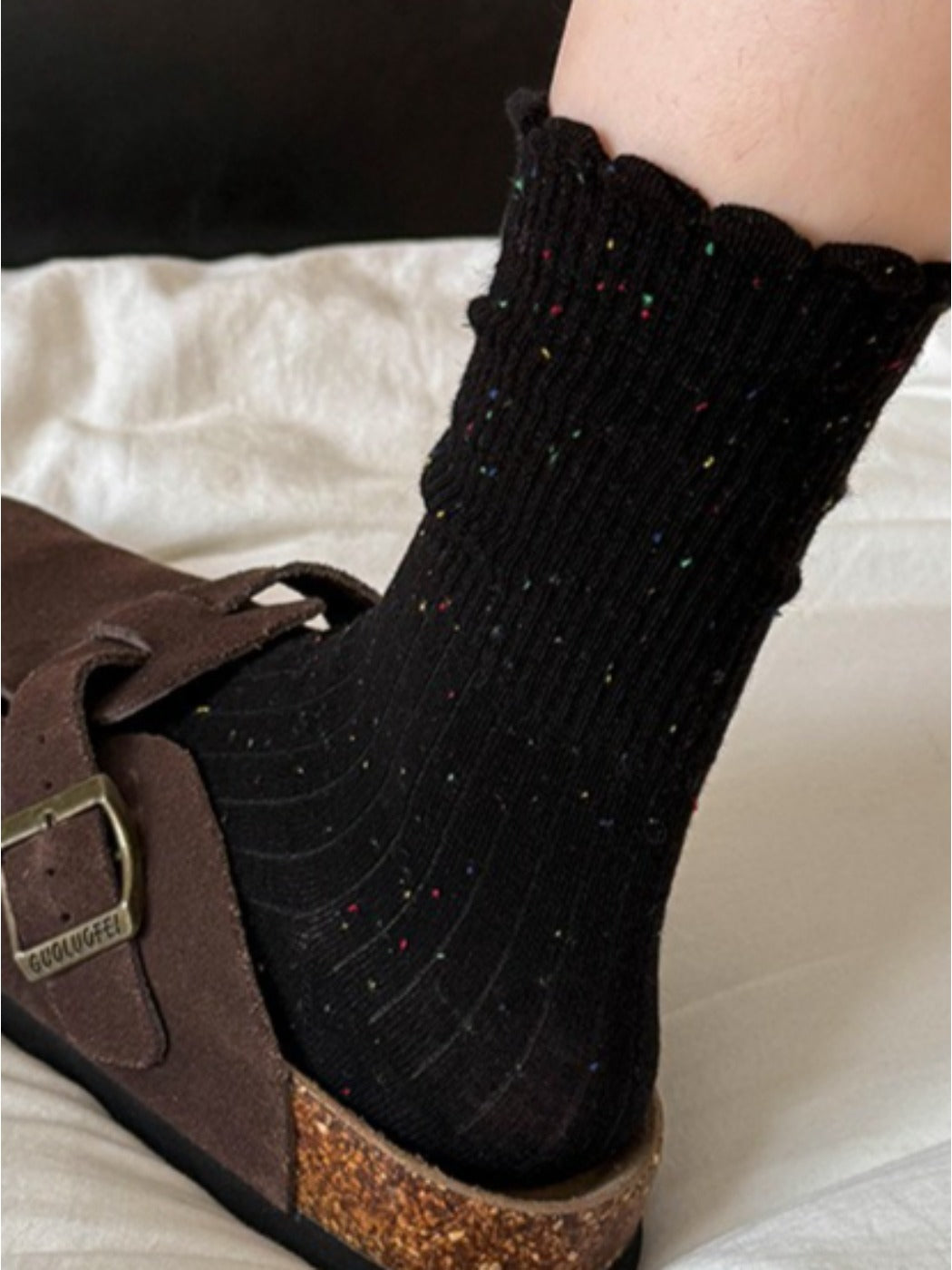 Rufia - Cute Ruffled Winter Socks with Colorful Starry Speckles